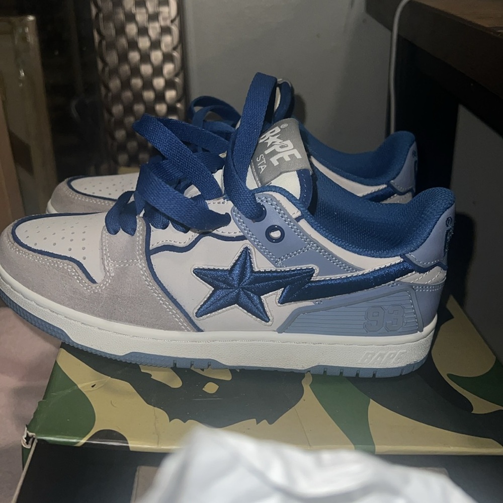 Bathing Ape Blue and White Sneakers - Picture 5 of 7